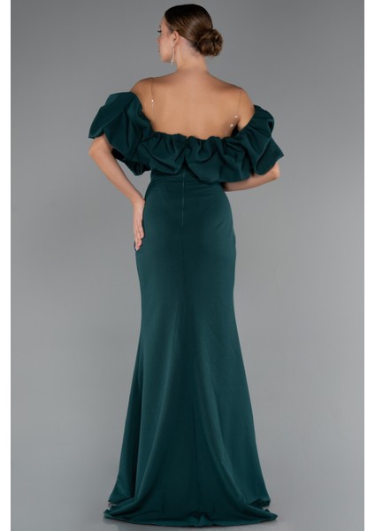 Straplez Kısa Kollu Uzun Büyük Beden Abiye ABU4990 fiyatları