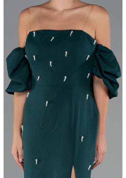 Straplez Kısa Kollu Uzun Büyük Beden Abiye ABU4990 modelleri