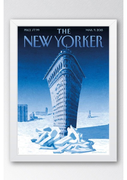 The New Yorker Çerçeveli Tablo March 9 2015 - Flartion Binası Buzdağı Tablosu