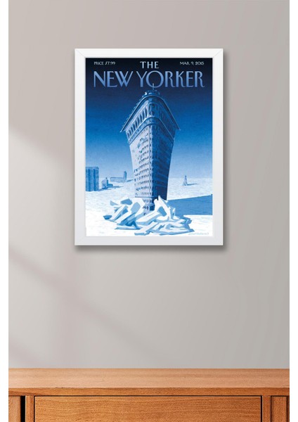 The New Yorker Çerçeveli Tablo March 9 2015 - Flartion Binası Buzdağı Tablosu fiyatları