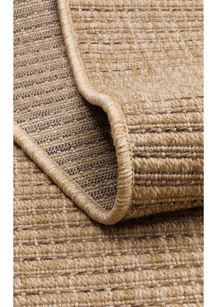 Gayatri Bej Düz Etnik Modern Desenli Poliproplen Hav Vermeyen Leke Tutmayan Kolay Temizlenen Yumuşak Makine Salon Yolluk Mutfak Halı