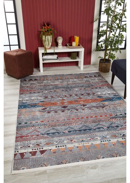 Oaxaca Bej Modern Etnik Desenli Makinada Yıkanabilir Hav Toz Vermez Leke Tutmayan Kaymaz Taban Dijital Makine Baskı Salon Yolluk Mutfak Halı modelleri