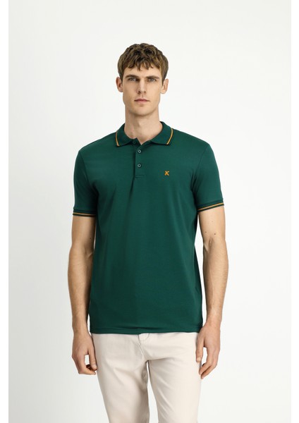 Polo Yaka Slim Fit Dar Kesim Nakışlı Süprem Pamuklu Tişört indirimleri