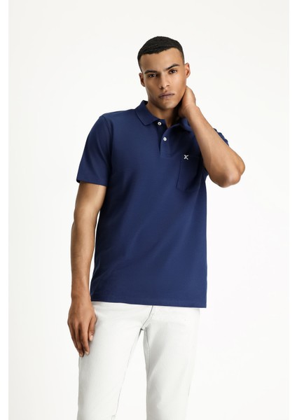 Cepli Polo Yaka Regular Fit Nakışlı Pamuk Tişört