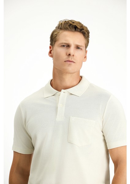 Cepli Polo Yaka Regular Fit Nakışlı Pamuk Tişört