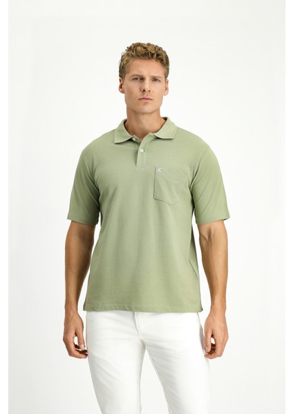 Cepli Polo Yaka Regular Fit Nakışlı Pamuk Tişört