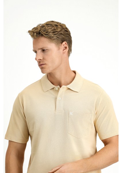 Cepli Polo Yaka Regular Fit Nakışlı Pamuk Tişört