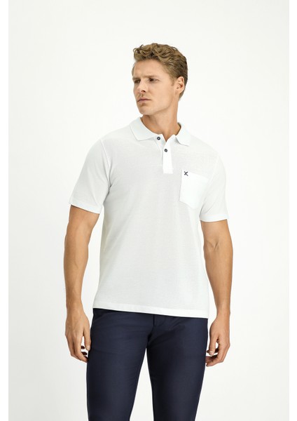 Cepli Polo Yaka Regular Fit Nakışlı Pamuk Tişört