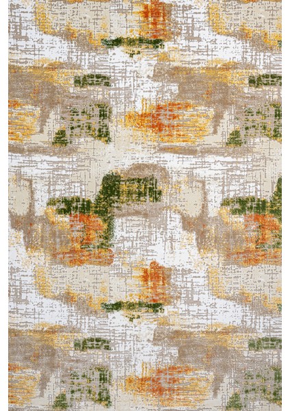 Modern Turuncu Pamuk Dikdörtgen Modern Desenli Pamuk Makinada Yıkanabilir Hav Toz Vermez Leke Tutmayan Kaymaz Taban Dijital Makine Baskı Salon Yolluk Mutfak Halı