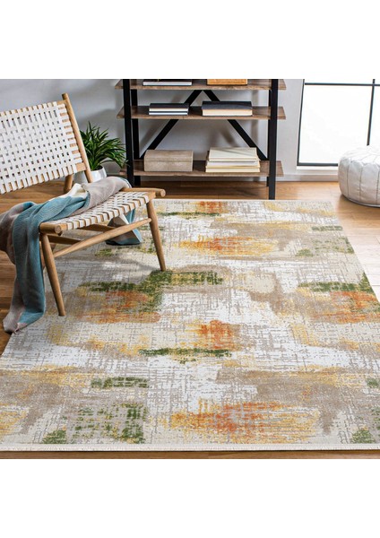 Modern Turuncu Pamuk Dikdörtgen Modern Desenli Pamuk Makinada Yıkanabilir Hav Toz Vermez Leke Tutmayan Kaymaz Taban Dijital Makine Baskı Salon Yolluk Mutfak Halı modelleri