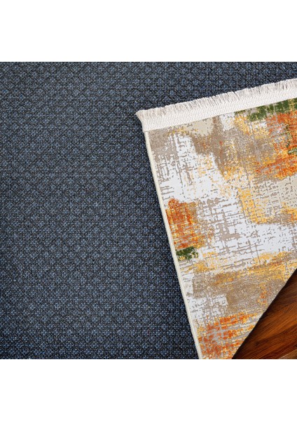 Modern Turuncu Pamuk Dikdörtgen Modern Desenli Pamuk Makinada Yıkanabilir Hav Toz Vermez Leke Tutmayan Kaymaz Taban Dijital Makine Baskı Salon Yolluk Mutfak Halı indirimleri