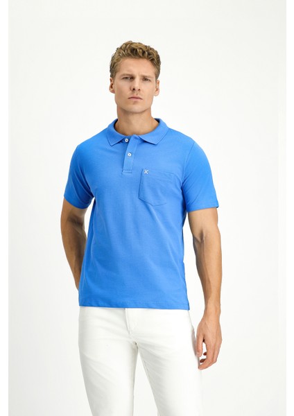 Cepli Polo Yaka Regular Fit Nakışlı Pamuk Tişört