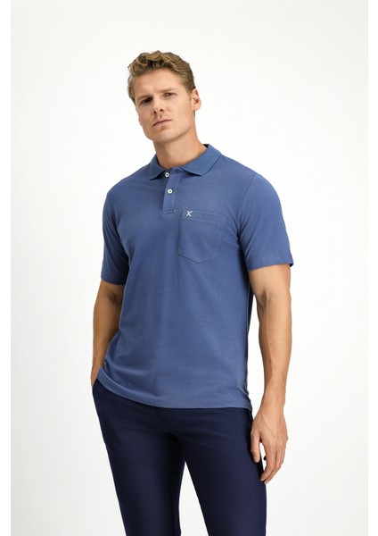 Cepli Polo Yaka Regular Fit Nakışlı Pamuk Tişört