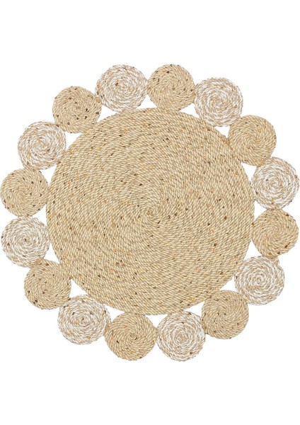 Cary Bej Modern Etnik Desenli Poliproplen Jüt Halı