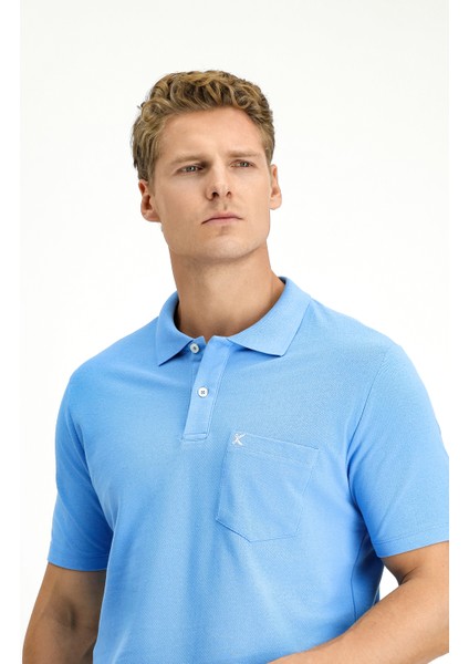 Cepli Polo Yaka Regular Fit Nakışlı Pamuk Tişört