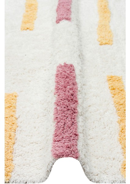 Fuji Sarı Modern Etnik Desenli Pamuk Hav Vermeyen Leke Tutmayan Kolay Temizlenen Yumuşak Makine Salon Yolluk Mutfak Halı modelleri