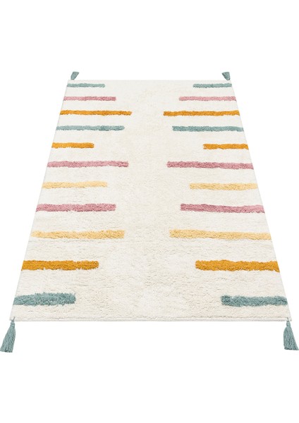 Fuji Sarı Modern Etnik Desenli Pamuk Hav Vermeyen Leke Tutmayan Kolay Temizlenen Yumuşak Makine Salon Yolluk Mutfak Halı indirimleri