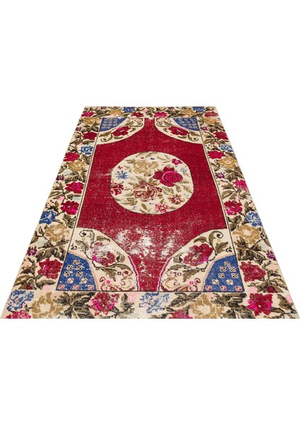 Iskece Kırmızı Eskitme Yün Modern Desenli Yün Hav Toz Vermez Leke Tutmayan Salon Yolluk Mutfak El Dokuma Halı modelleri