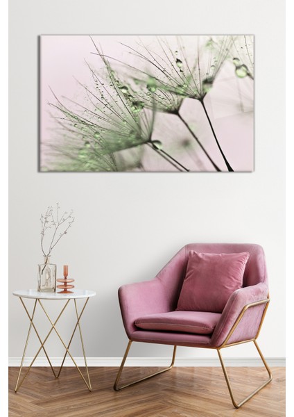 Yeşil Karahindiba Su Damlası Cam Tablo, Darbelere Dayanıklı Kırılmaz Cam, Hediyelik fiyatları