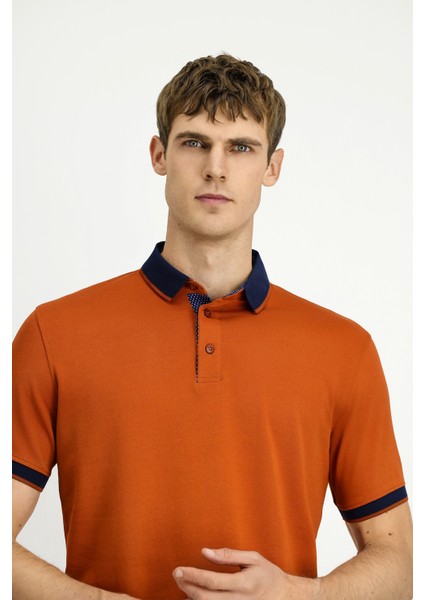 Polo Yaka Regular Fit Desenli Pamuklu Tişört modelleri