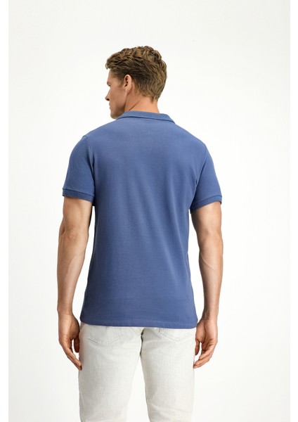 Polo Yaka Slim Fit Dar Kesim Nakışlı Pamuk Tişört fırsatları