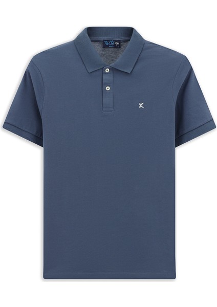 Polo Yaka Slim Fit Dar Kesim Nakışlı Pamuk Tişört indirimleri