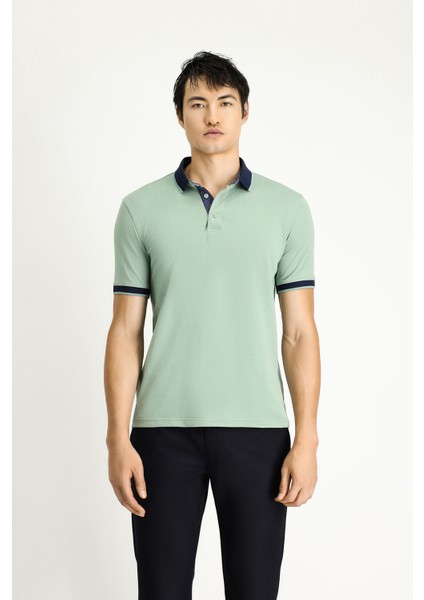 Polo Yaka Regular Fit Desenli Pamuklu Tişört modelleri