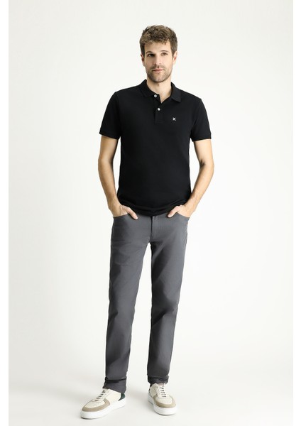 Polo Yaka Slim Fit Dar Kesim Nakışlı Pamuk Tişört fiyatları