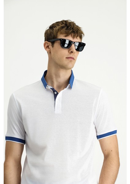 Polo Yaka Regular Fit Desenli Pamuklu Tişört modelleri