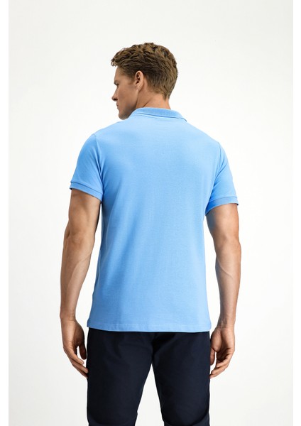 Polo Yaka Slim Fit Dar Kesim Nakışlı Pamuk Tişört fırsatları