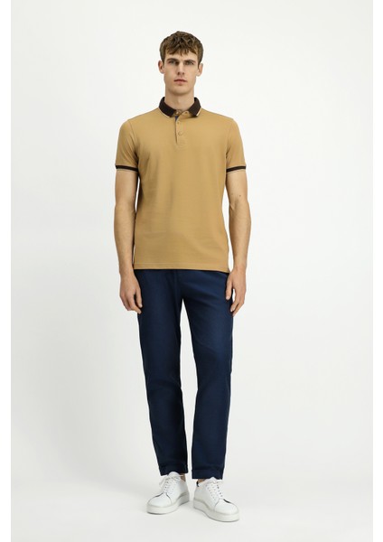 Polo Yaka Regular Fit Desenli Pamuklu Tişört fiyatları