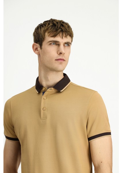 Polo Yaka Regular Fit Desenli Pamuklu Tişört modelleri