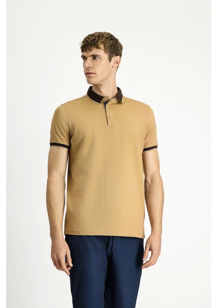 Polo Yaka Regular Fit Desenli Pamuklu Tişört indirimleri