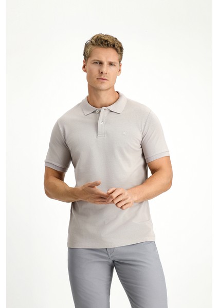 Polo Yaka Slim Fit Dar Kesim Nakışlı Pamuk Tişört fiyatları