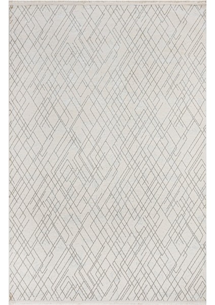 Edena Geometrik Krem Mikrofiber Dikdörtgen Modern Desenli Akrilik Hav Vermeyen Leke Tutmayan Kolay Temizlenen Yumuşak Makine Salon Yolluk Mutfak Halı