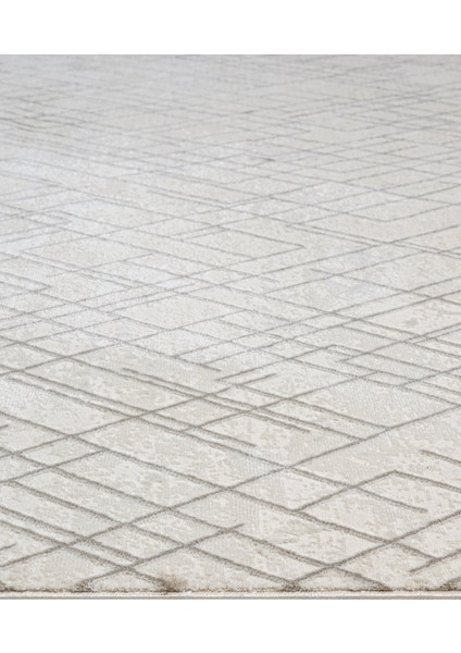 Edena Geometrik Krem Mikrofiber Dikdörtgen Modern Desenli Akrilik Hav Vermeyen Leke Tutmayan Kolay Temizlenen Yumuşak Makine Salon Yolluk Mutfak Halı fırsatları