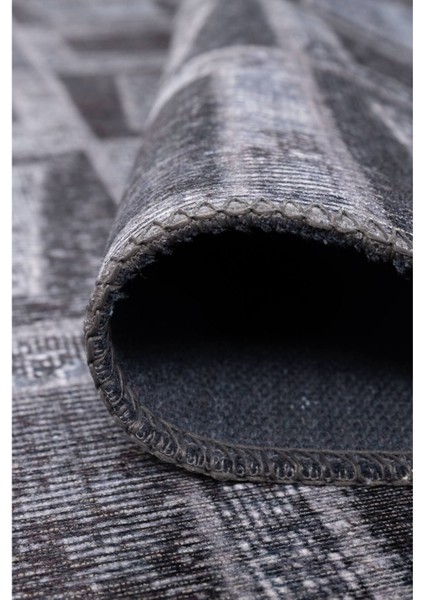 Chichester Patchwork Siyah Polyester Dikdörtgen Modern Desenli Pamuk Makinada Yıkanabilir Hav Toz Vermez Leke Tutmayan Kaymaz Taban Dijital Makine Baskı Salon Yolluk Mutfak Halı modelleri