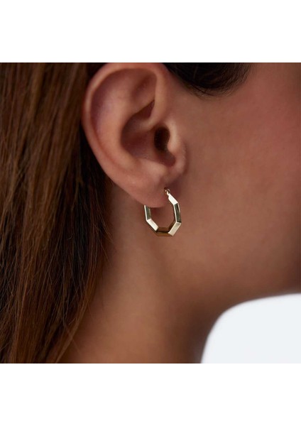 Heptagon Halka Küpe