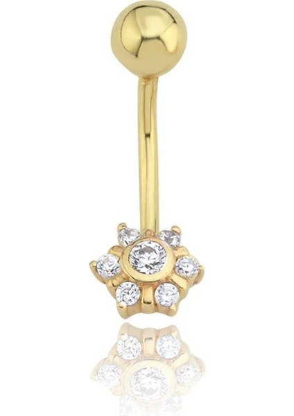 Taşlı Çiçek Göbek Piercing