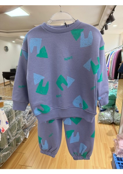 Erkek Çocuk Pamuklu Mavi Renk Desenli Sweatshirt ve Eşofman Alt Takım – Yeşil Turkuaz Navı Baskılı indirimleri