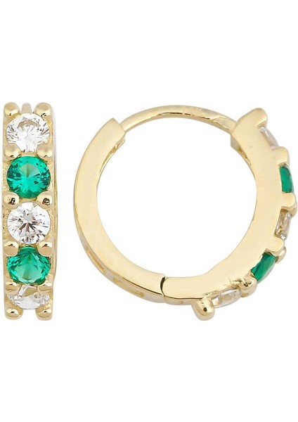 Beyaz ve Yeşil Taş Çocuk Küpesi