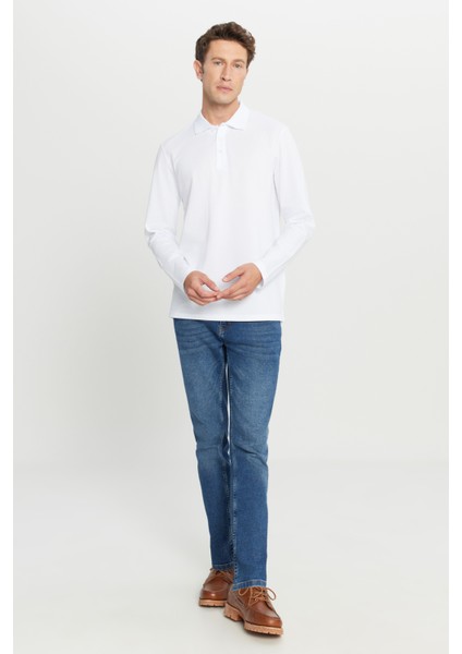 %100 Pamuk Standart Fit Normal Kesim Polo Yaka Sweatshirt fiyatları