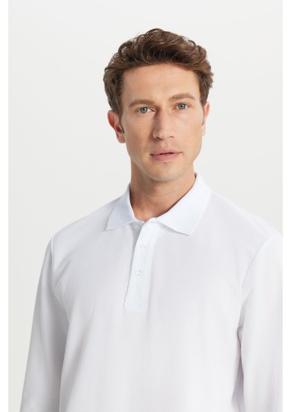 %100 Pamuk Standart Fit Normal Kesim Polo Yaka Sweatshirt fırsatları