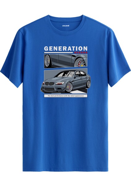 Generation Reborn Otomobil Baskılı Sokak Stili %100 Pamuk Tişört