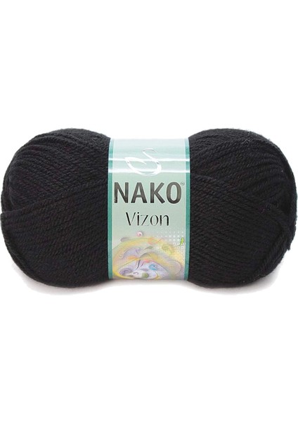 5 Adet Vizon Premium Akrilik El Örgü Ipi Yünü Renk NO:217 Siyah fiyatları