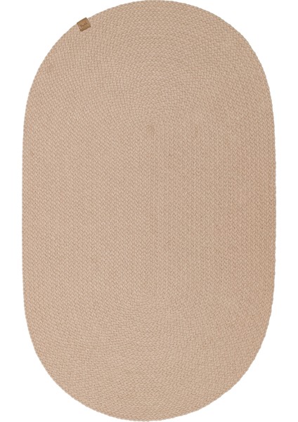 Bej Düz Etnik Modern Desenli Pamuk Jüt Halı