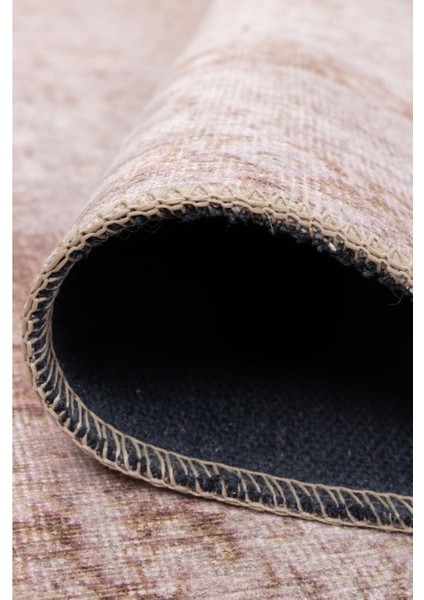 Durham Geometrik Pembe Polyester Dikdörtgen Modern Desenli Pamuk Makinada Yıkanabilir Hav Toz Vermez Leke Tutmayan Kaymaz Taban Dijital Makine Baskı Salon Yolluk Mutfak Halı fırsatları