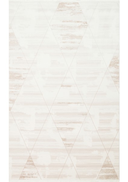 Euphrates Bej Geometrik Etnik Modern Desenli Akrilik Hav Vermeyen Leke Tutmayan Kolay Temizlenen Yumuşak Makine Salon Yolluk Mutfak Halı