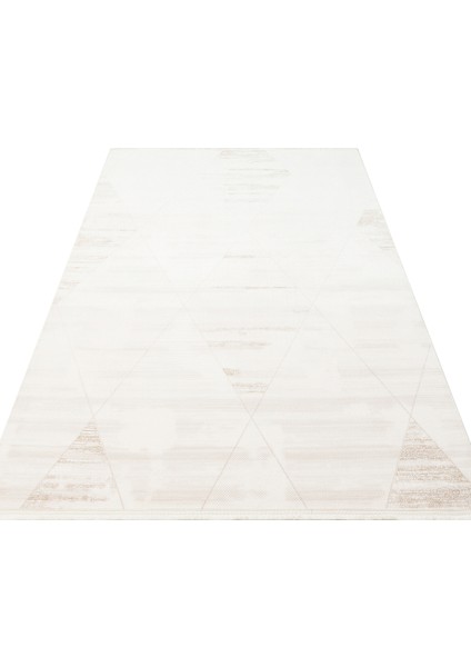 Euphrates Bej Geometrik Etnik Modern Desenli Akrilik Hav Vermeyen Leke Tutmayan Kolay Temizlenen Yumuşak Makine Salon Yolluk Mutfak Halı