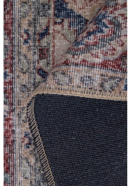 Manchester Klasik Bordo Polyester Dikdörtgen Modern Desenli Pamuk Makinada Yıkanabilir Hav Toz Vermez Leke Tutmayan Kaymaz Taban Dijital Makine Baskı Salon Yolluk Mutfak Halı fırsatları